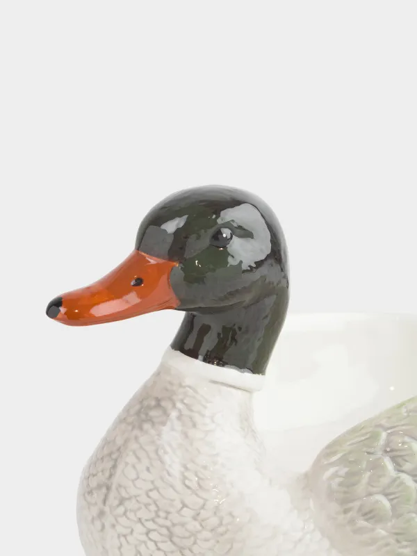 Ыдыс, терең, 33х19х18 см, керамика, жасыл-ақ, Үйрек, Duck, image-4