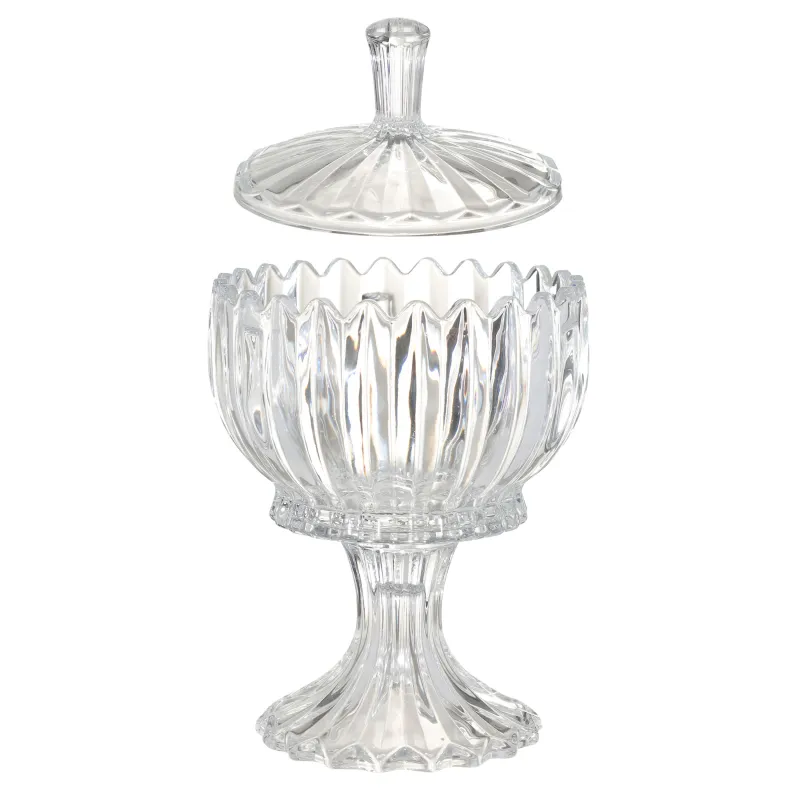 Кәмпит сауыты, 24x16 см, аяғы бар, қақпағы бар, шыны Р, Alpine, image-1