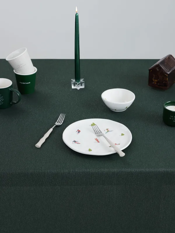 Скатерть, 160х160 см, полиэстер, темно-зеленая, Green speckled, image-1