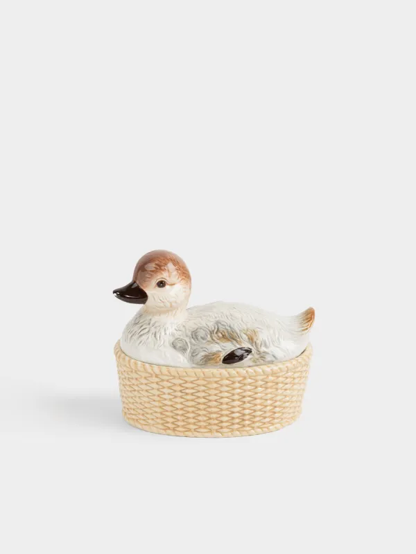 Сақтау ыдысы, 17х16 см, 600 мл, керамика, ақ және қоңыр, Үйрек, Duck, image-0