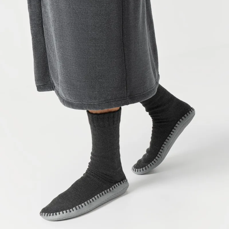 Ерлер тәпішке-шұлықтары, үйге арналған, өлшемі 39-42, акрил/полиэстер, қою сұр, Hot winter