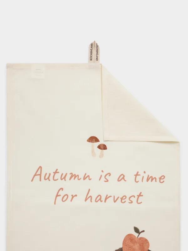 Асүйлік сүлгі, 40х60 см, мақта, сарғылт-қоңыр, Алмасы бар кірпі, Hedgehog apple, image-1