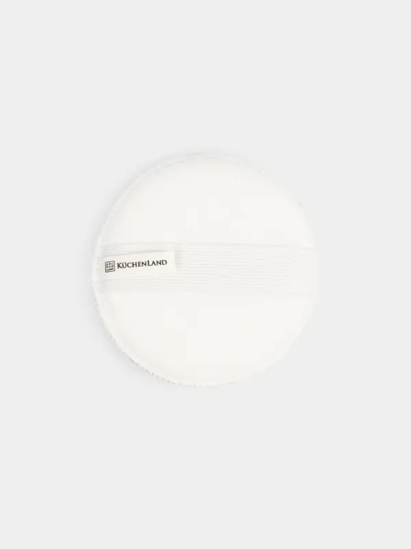 Мочалка-губка для мытья лица и тела, 13 см, с держателем, нейлон/хлопок, серая, Unique spa, image-3