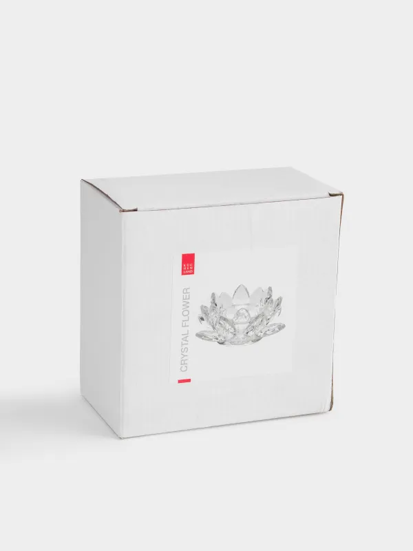 Подсвечник, 10x5 см, для чайной свечи, кристальное стекло, Цветок, Crystal flower, image-3