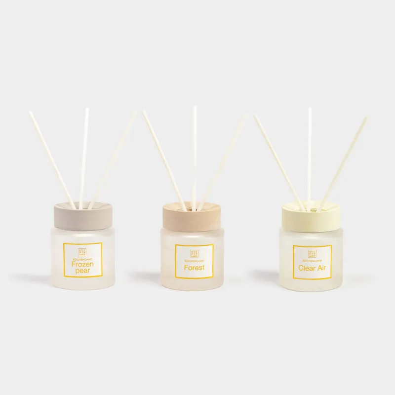 Хош иісті диффузор, 40 мл, 3 дана, Frozen Pear, Forest, Clear Air, Pastel