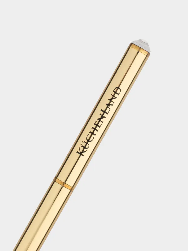 Шарикті қалам, 13 см, кристалды, металл, алтын, Draw, image-3