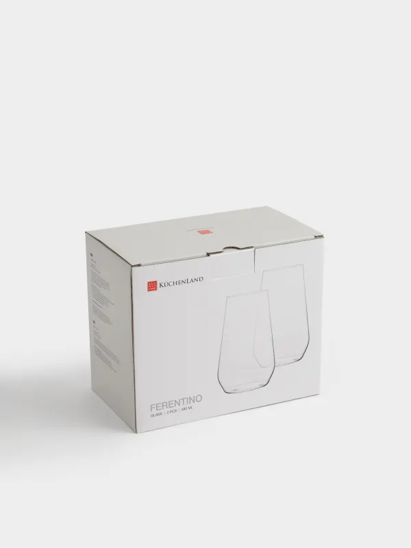 Стакан, 14 см, 580 мл, 2 шт, кристальное стекло, Ferentino, image-4