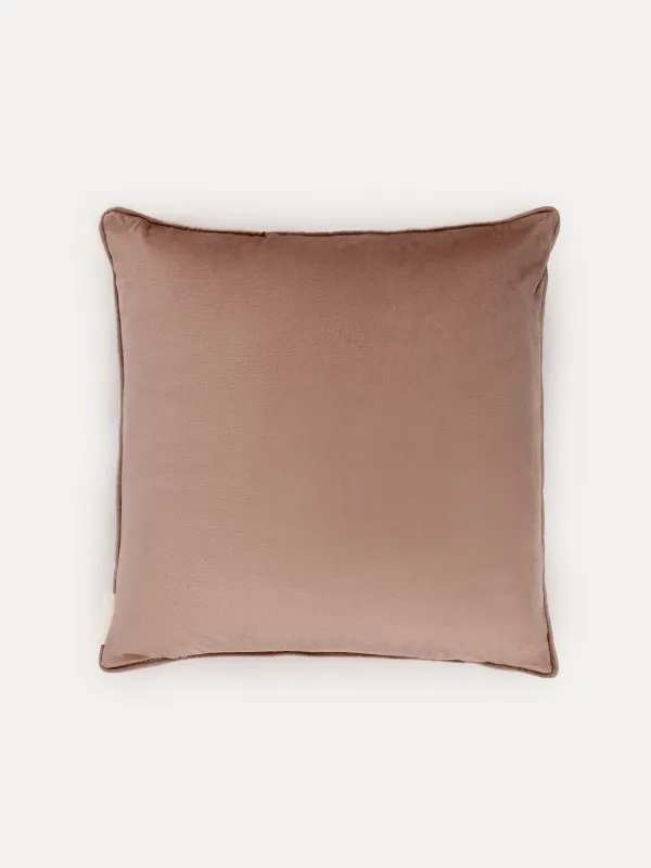 Сәндік жастық, 45х45 см, шенилл/барқыт, сұр-сарғылт-қоңыр, инелік, Dragonfly, image-1