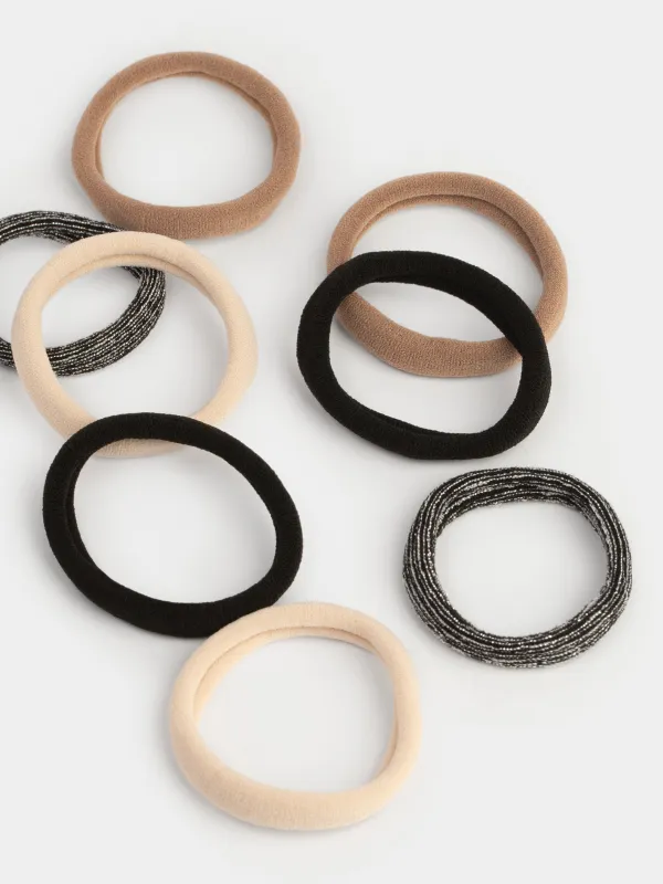 Шаш резеңкесі, 5 см, 8 дана, полиэстер, түс, люрексі бар, Hair basic, image-1