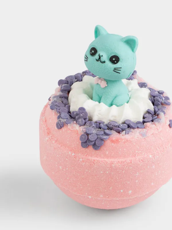 Бомбочка для ванны, 130 гр, с игрушкой, в ассортименте, розовая, Ягодный микс, Кошка, Cat, image-2