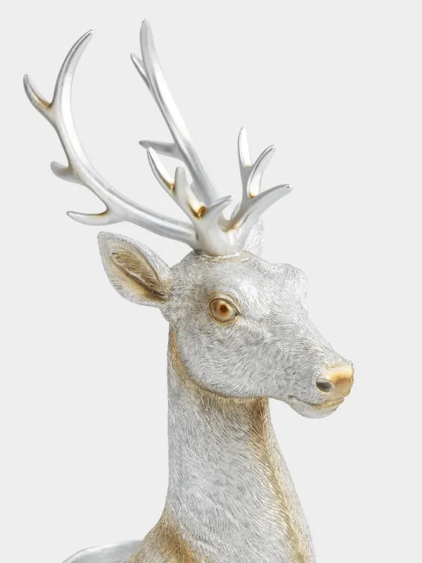 Бөтелке тұғыры, 14х25 см, полирезин, күміс, Бұғы, Arctic deer, image-1