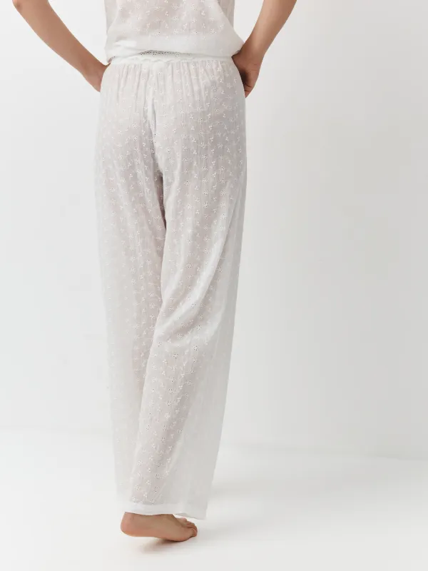 Әйелдер шалбары, үйге арналған, өлшемі S, мақта К, ақ, Өрнектер, Deremisa, image-3