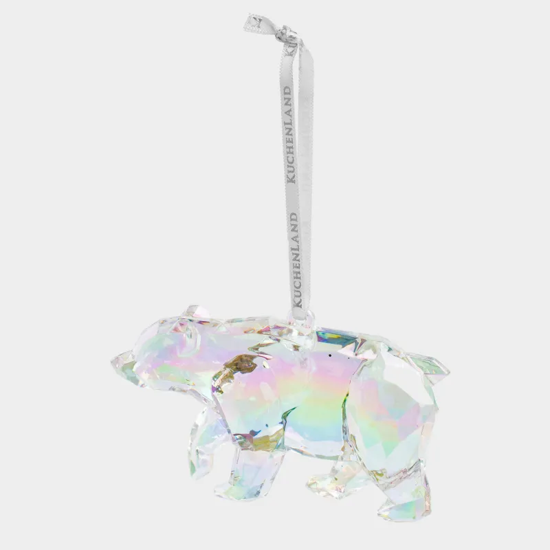 Игрушка елочная, 11 см, акрил, перламутр, Медведь, Figure crystal, image-2