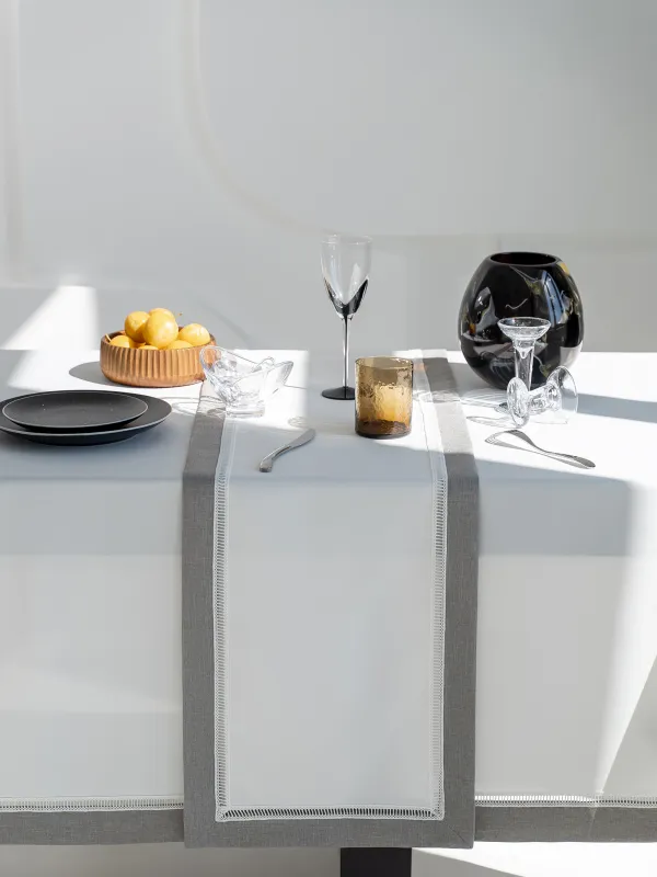 Үстел төсеніші, 40х160 см, полиэстер, ақ-сұр, Milky way, image-2