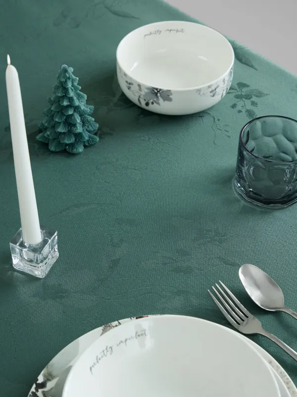 Скатерть, 170х250 см, из жаккарда, Цветы, Flora green, image-2