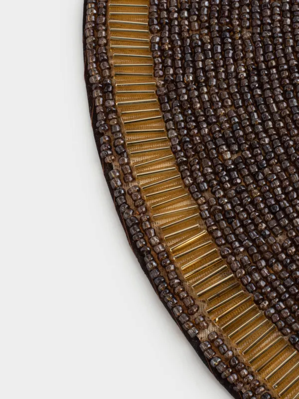 Аспаптарға арналған майлық, 36 см, моншақтар, дөңгелек, қоңыр-алтын, Ара, Art beads, image-4