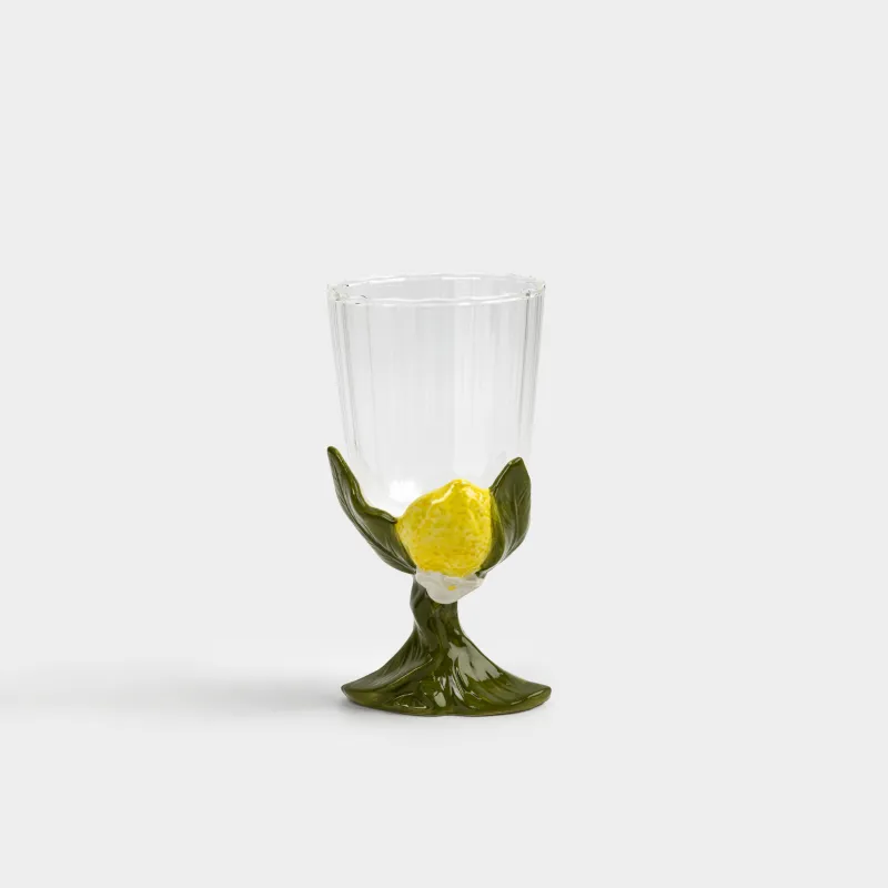 Бокал-кубок для вина, мл, стекло/керамика, Лимон, Sicily
