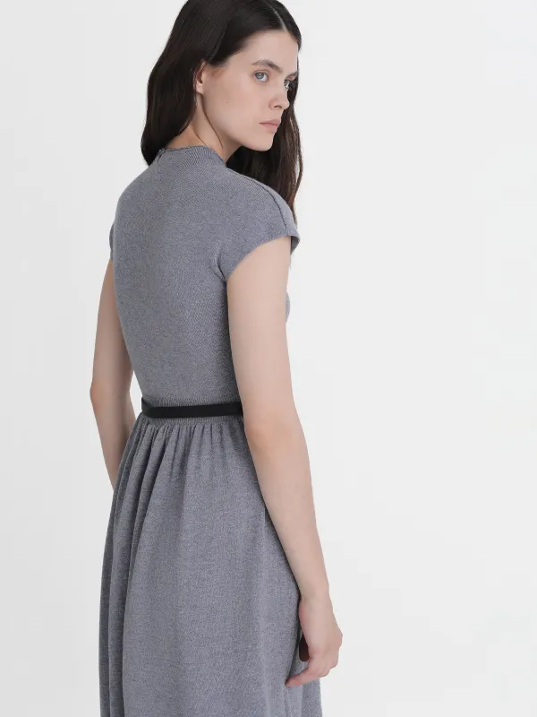 Платье c коротким рукавом, с ремнем, Erkilia, image-3