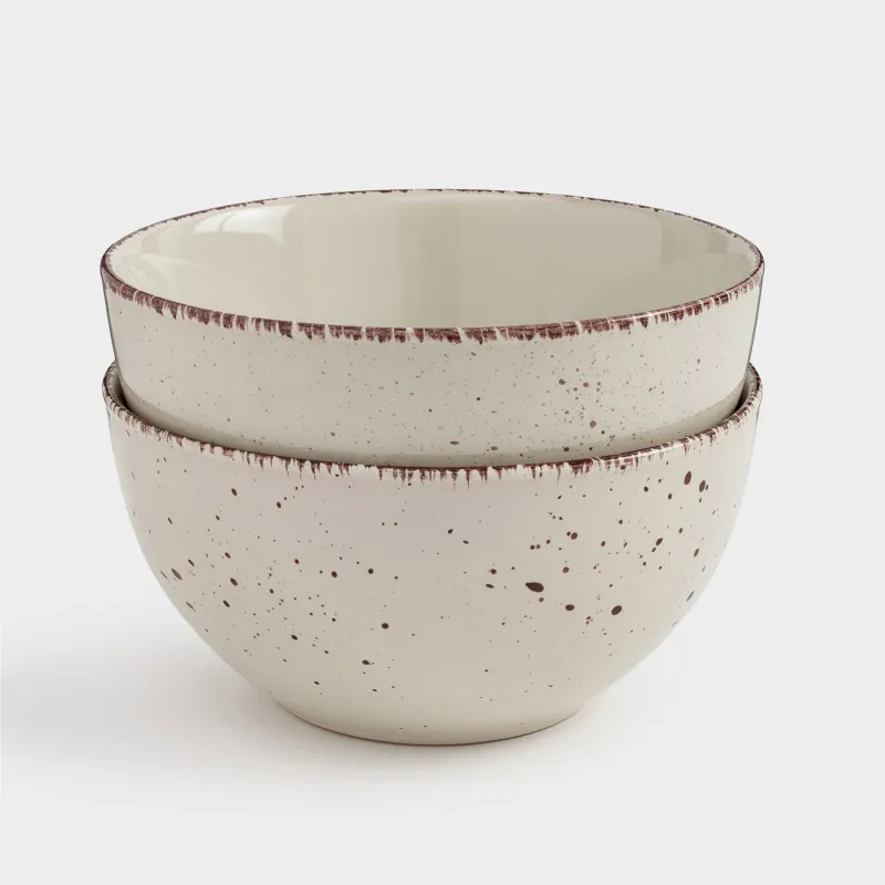 Тарелка суповая, 14х7 см, 2 шт, керамика, бежевая, в крапинку, Speckled