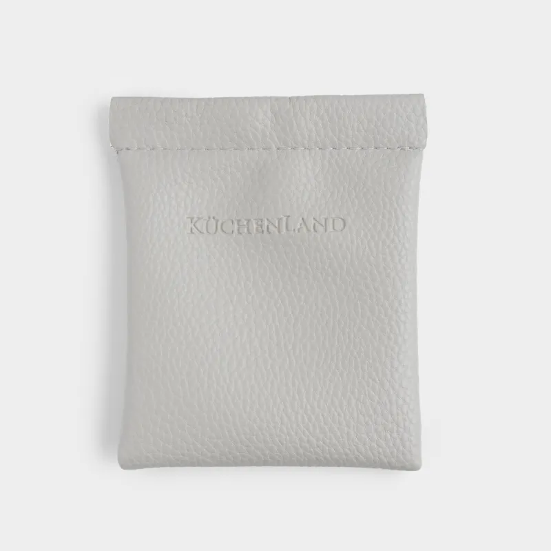 Косметикалық сөмке, 10х12 см, қыстырғышы бар, полиуретан, сұр, Memo