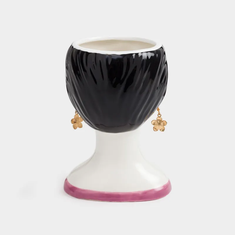 Косметикалық жаққыштарға арналған тұғыр, 14 см, керамика, Сырға таққан қыз, Girls, image-2