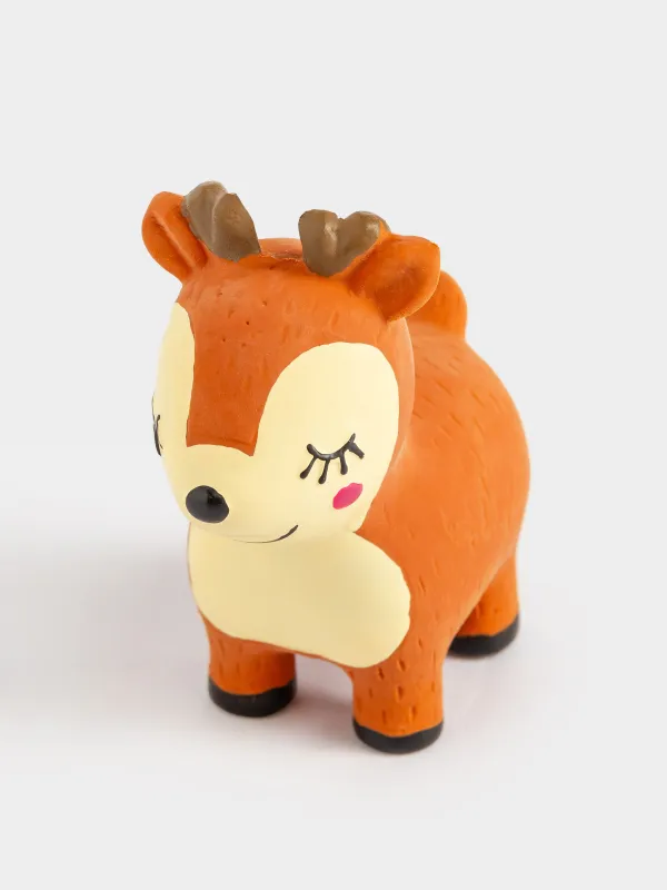 Иттерге арналған ойыншық, 9 см, сықырлағышы бар, резеңке, қоңыр, Бұғышақ, Christmas pet, image-1