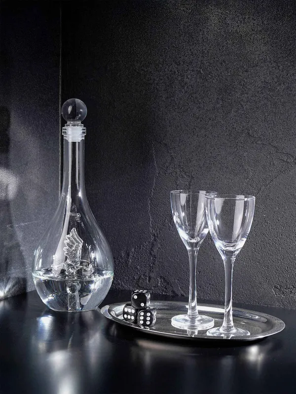 Араққа арналған жиынтық, 2 адам, 3 зат, графин/стақан, шыны, Қыран, Bar, image-5