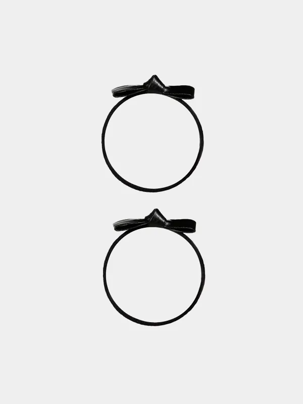 Резинка для волос, 6 см, 2 шт, полиуретан, черная, Бантик, Gracile, image-0