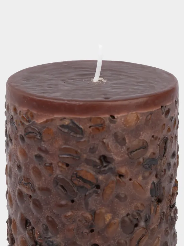 Шам, 8x10 см, цилиндрлік, қоңыр, Кофе, Coffee candle, image-1