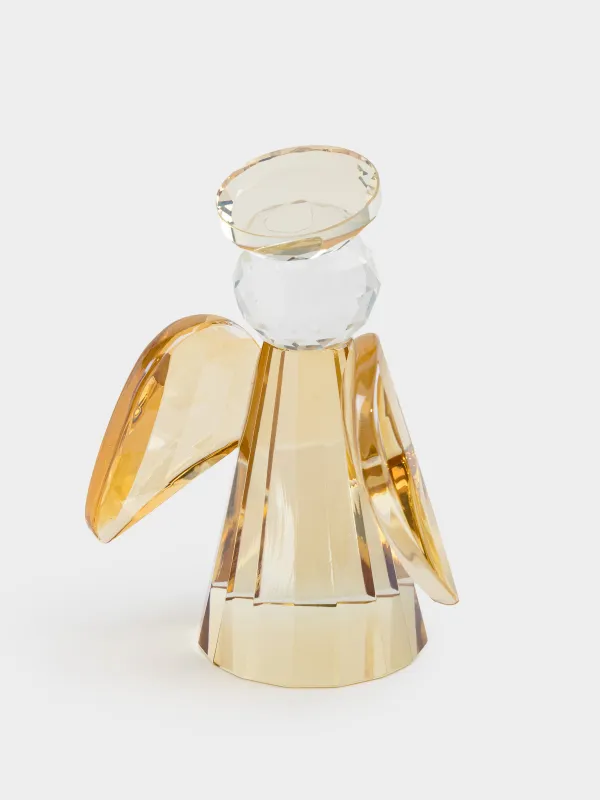 Статуэтка, 11 см, кристальное стекло, янтарная, Ангел, Angel figurine, image-3