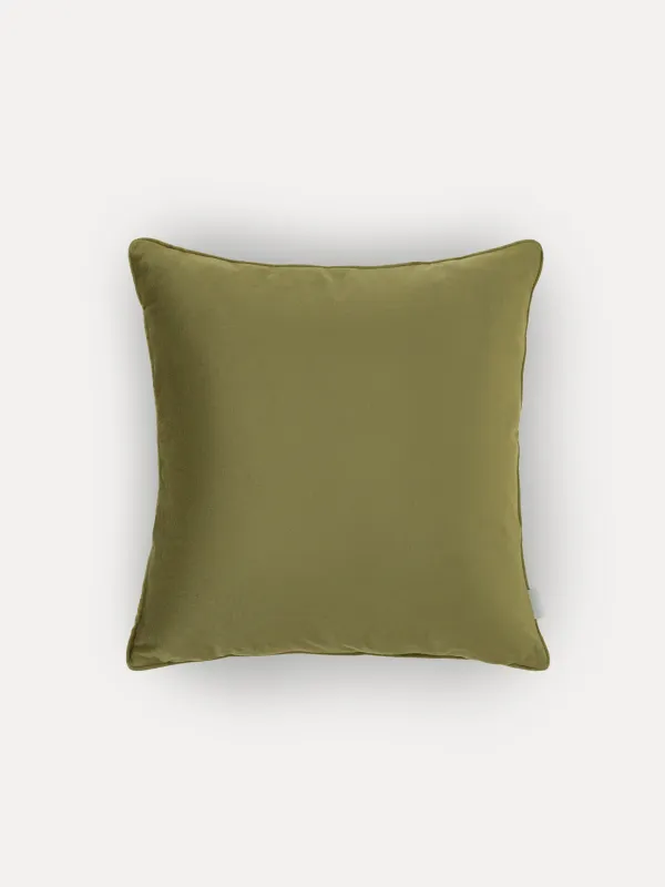 Подушка декоративная, 45х45 см, вельвет/бисер, зеленая, Стрекозы и жуки, Bugs, image-1