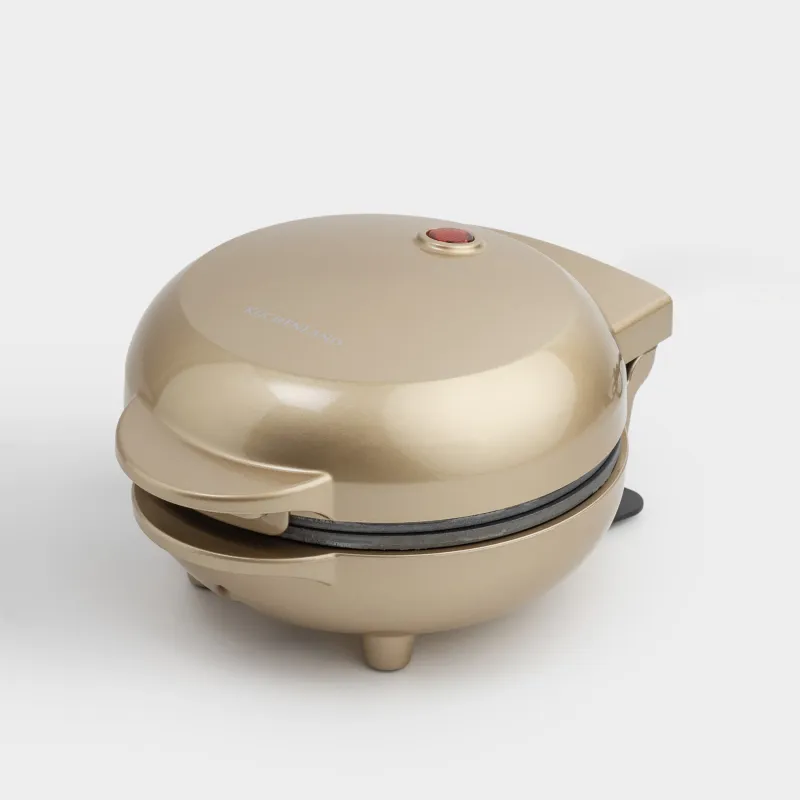 Вафельница, электрическая, 550 Вт, бакелит/металл, золотистая, Сердце, Vintage kitchen