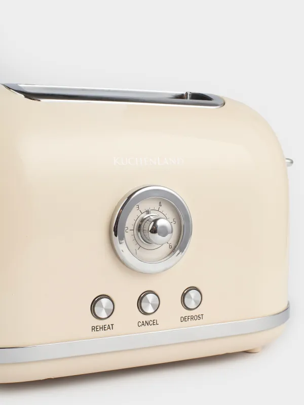 Тостер электрический, 685-815 Вт, 6 режимов, сталь/пластик, бежевый, Vintage kitchen, image-3