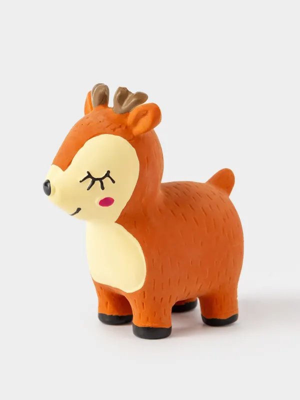 Игрушка для собак, 9 см, с пищалкой, резина, коричневая, Олененок, Christmas pet, image-0