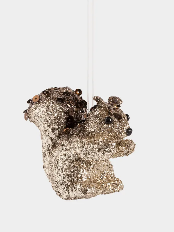 Шырша ойыншығы, 10 см, пластик, жылтырақтары бар, шампан, пайеткалары бар тиін, Figure sparkle, image-1