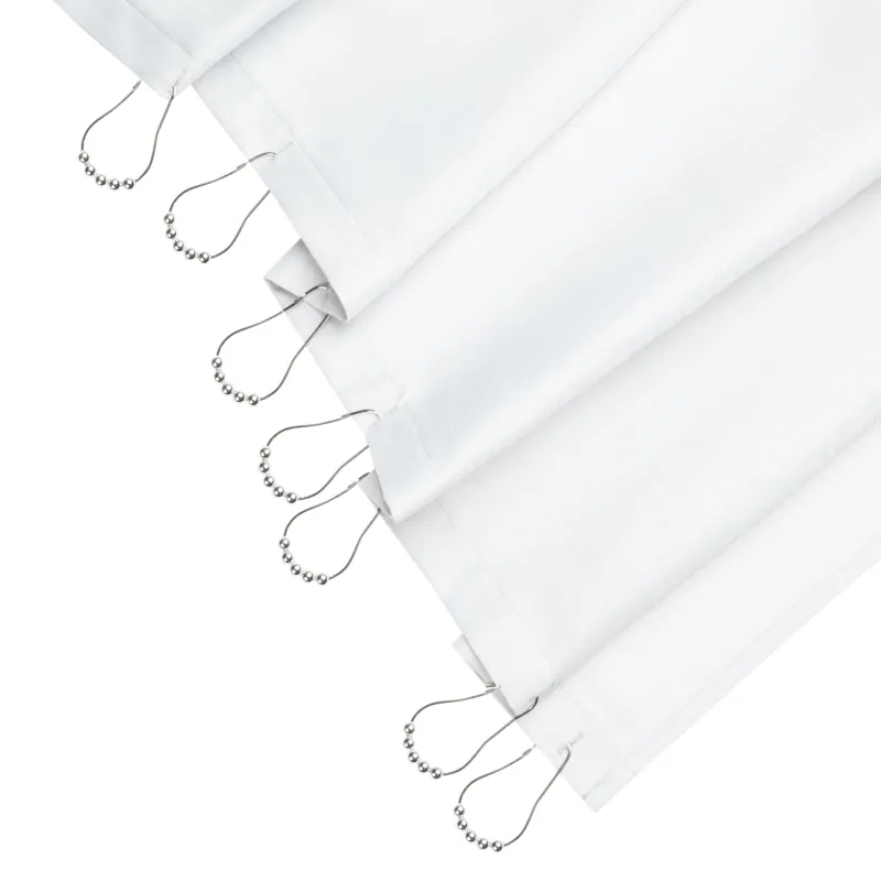 Жуынатын бөлмеге арналған перде, 180х180 см, сақиналары бар, полиэстер / металл, Ақ, үй, Қорғаныс, image-1