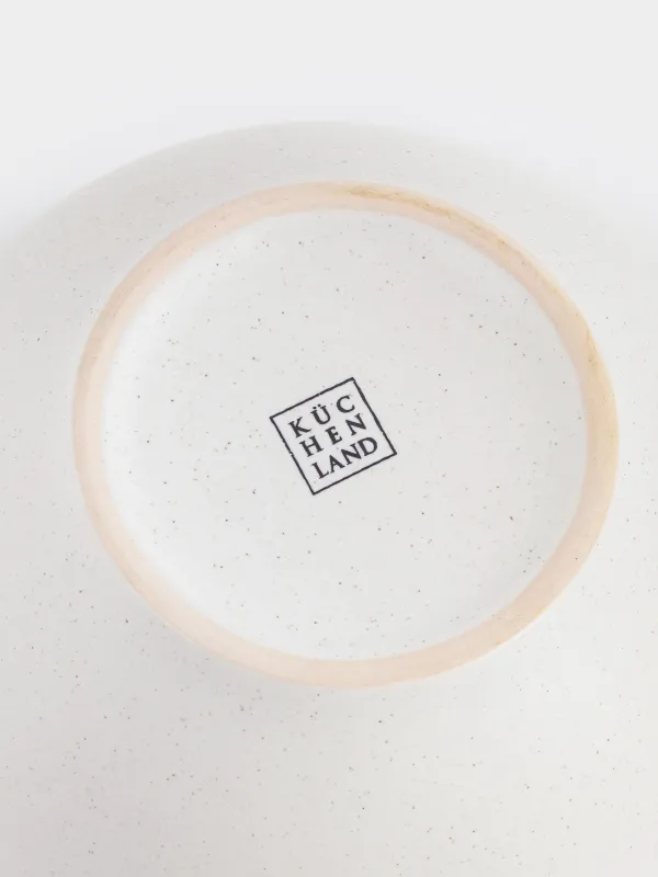 Ас сервизі, 6 адам, 18 зат, керамика, сүт түстес, дақты, Жиегі тегіс емес, Demicile light, image-6