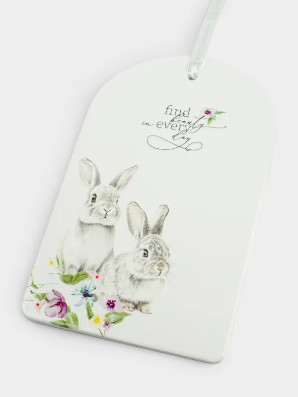 Подставка под горячее, 14x28 см, Кролики в цветах, Flora Easter, image-1
