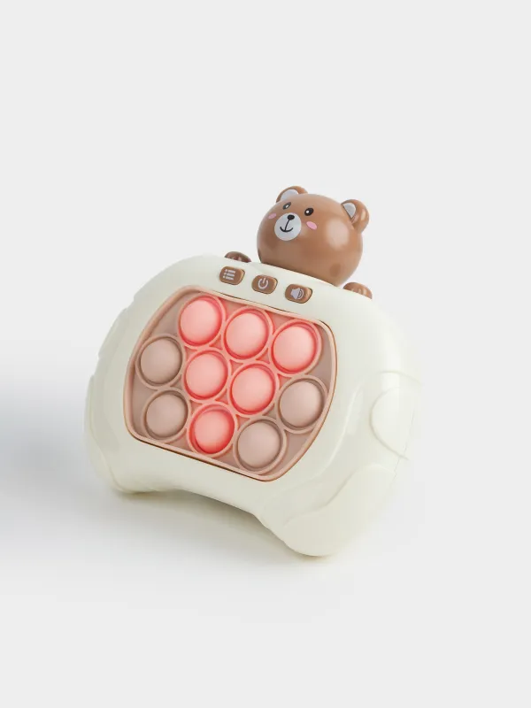 Дамытушы ойыншық, антистресс, 13х12 см, электронды, пластик, Аю, Pop-it, image-6