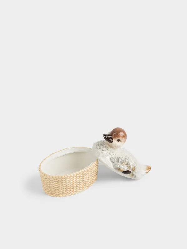 Сақтау ыдысы, 17х16 см, 600 мл, керамика, ақ және қоңыр, Үйрек, Duck, image-3