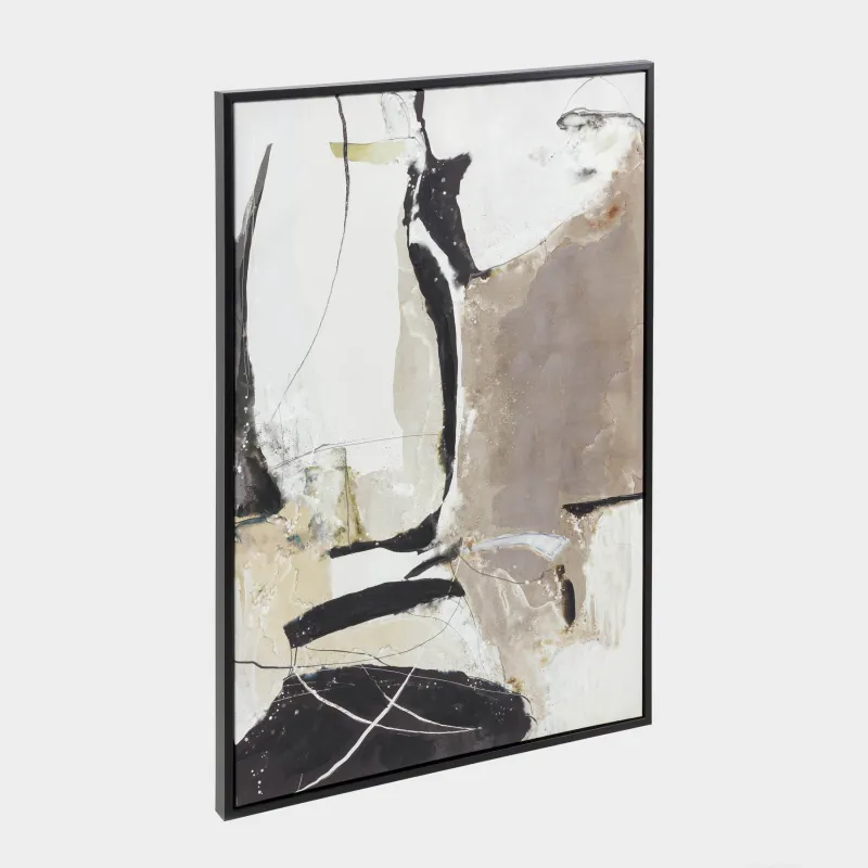 Картина в раме, 80х120 см, холст, коричнево-черная, Абстракция, Abstract, image-1