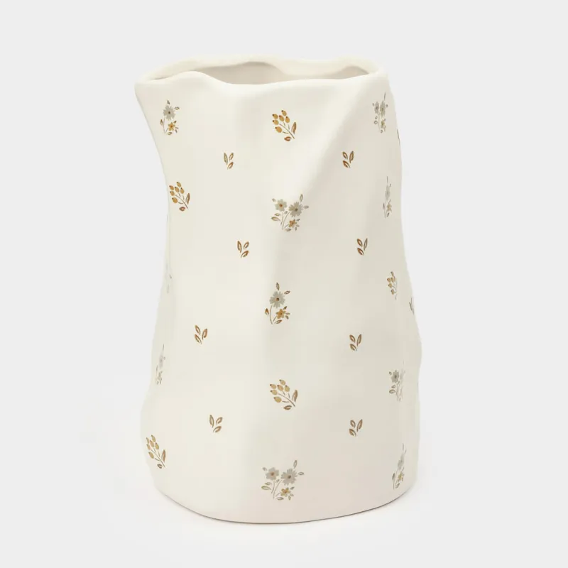 Гүл вазасы, 20 см, керамика, сүт түсті, Көне гүлдер, La flore