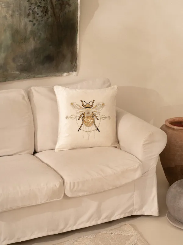 Подушка декоративная, 50х50 см, с бисером, Шмель, Bugs, image-2