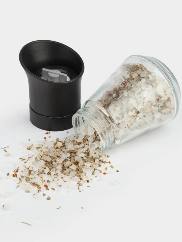 Дәмдеуіштерге арналған диірмен, 13 см, механикалық, шыны/пластик, Тұз және шөптер, Seasoning BBQ, image-3