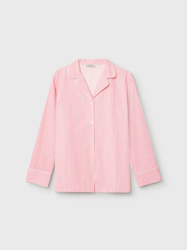 Әйелдер жейдесі, үйге арналған, өлшемі M, ұзын жеңді, мақта/вискоза, қызыл, Жолақ, Lonisa, image-7