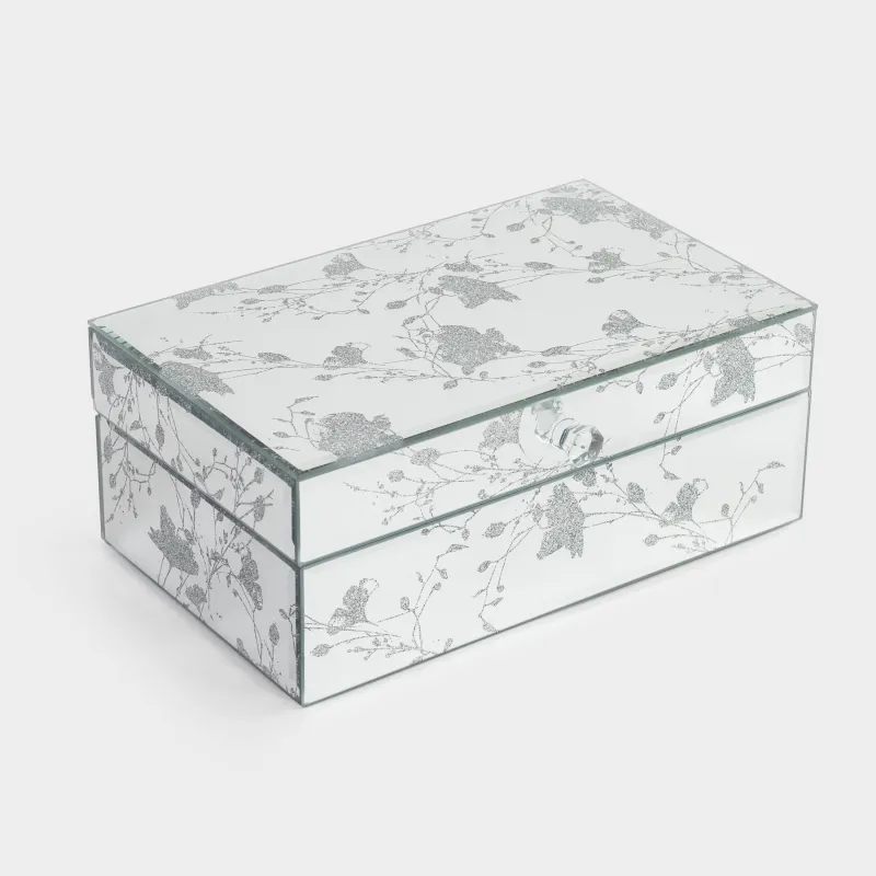 Шкатулка для украшений, 21x13 см, стекло, зеркальная, Ветви, Glossy, image-2