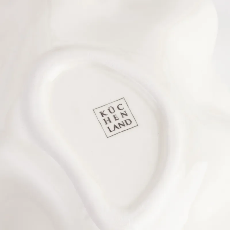 Сәндік ыдыс, 19х6 см, керамика, сүт түстес, Мыжылған әсер, Crumple, image-3