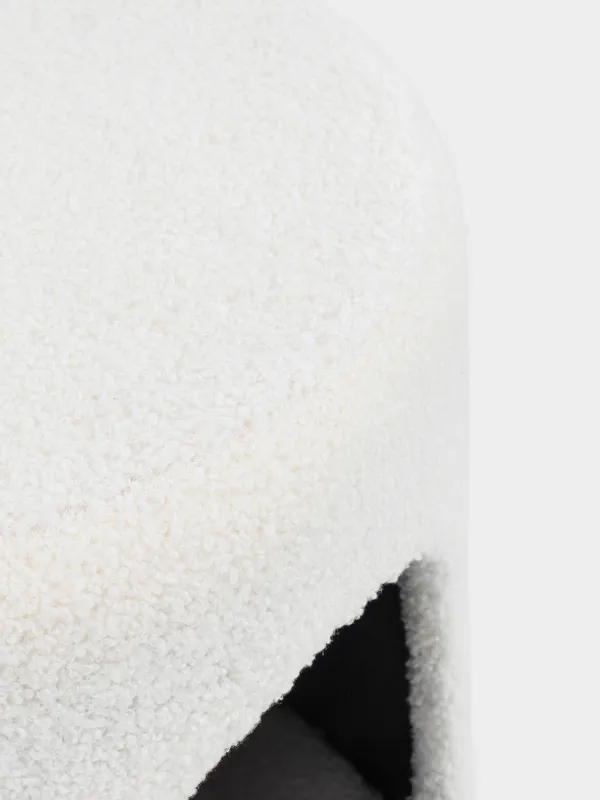 Пуфик-домик для животных, 33х40 см, на ножках, букле/дерево, молочный, Boucle, image-4