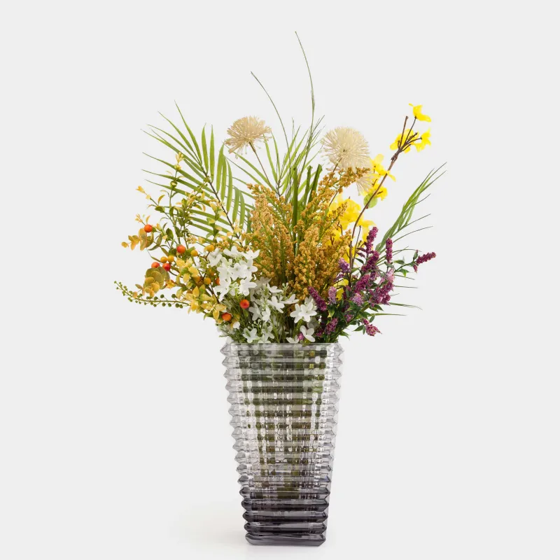 Гүл вазасы, 28 см, шыны Р, сұр градиент, Mosaic color, image-6