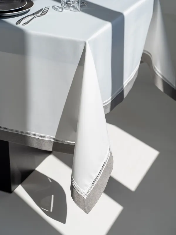 Скатерть, 160х160 см, полиэстер, бело-серая, Milky way, image-6